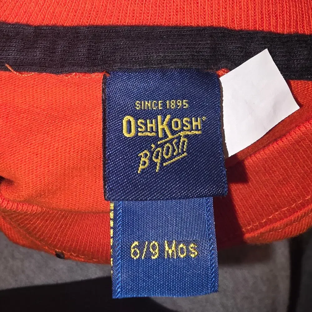 Vintage OshKosh b'gosh its bitsy spider,‎ Halloween orange shirt sz 6-9 mo